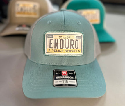 Enduro License Plate Patch Trucker – Classic Look, 3 Color Combos - Enduro Pipeline Services