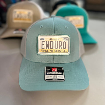 Enduro License Plate Patch Trucker – Classic Look, 3 Color Combos - Enduro Pipeline Services