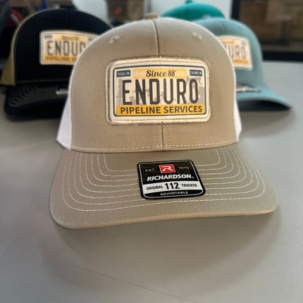 Enduro License Plate Patch Trucker – Classic Look, 3 Color Combos - Enduro Pipeline Services